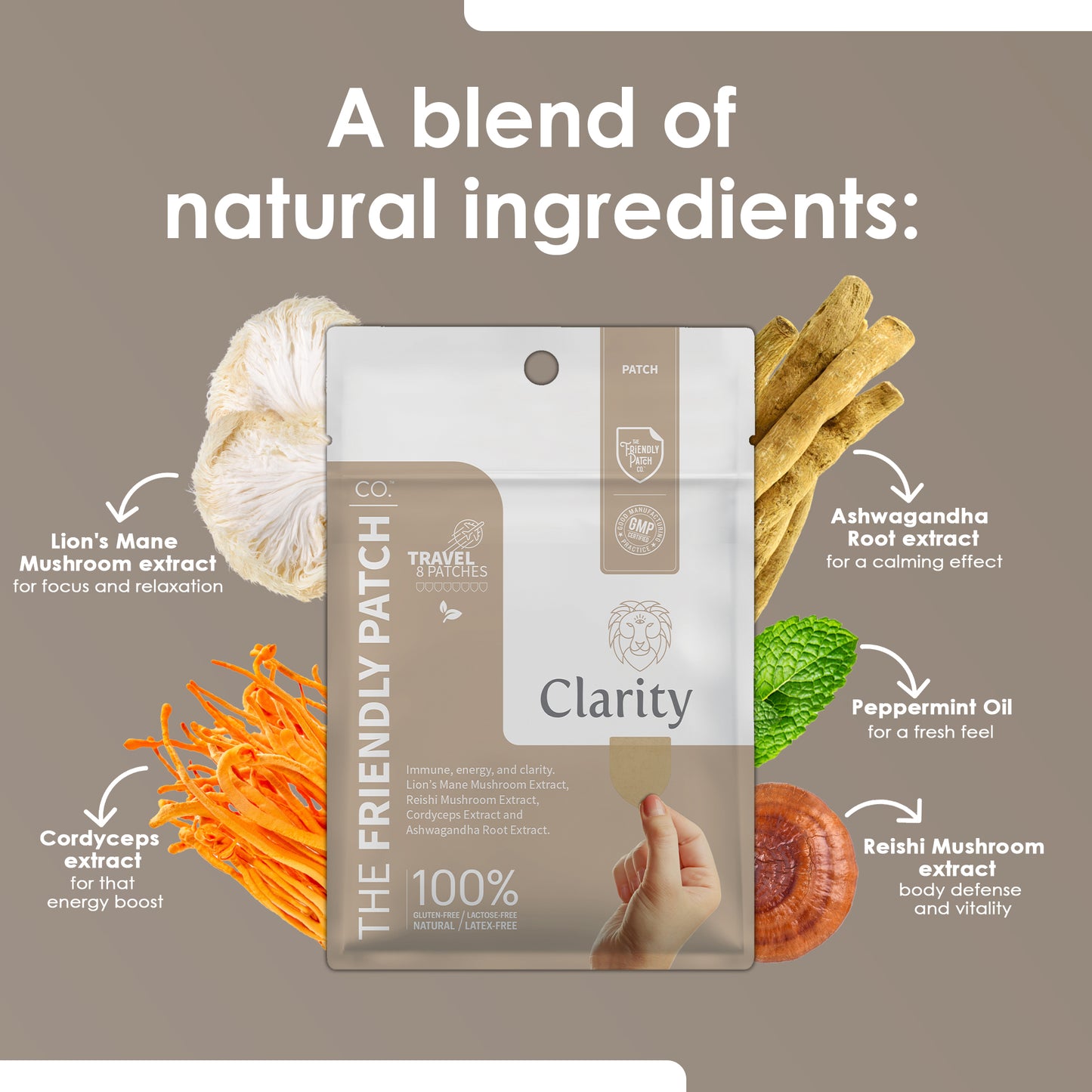Clarity Patches, Focus with Lion's Mane, Reishi, Cordyceps