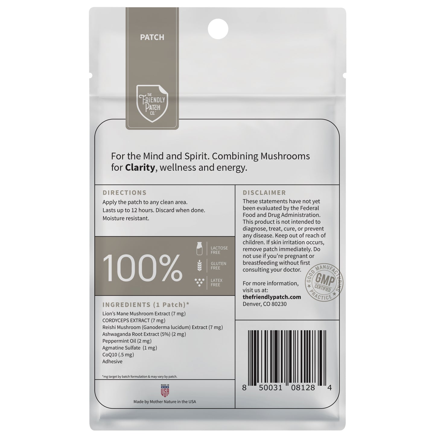 Clarity Patches, Focus with Lion's Mane, Reishi, Cordyceps