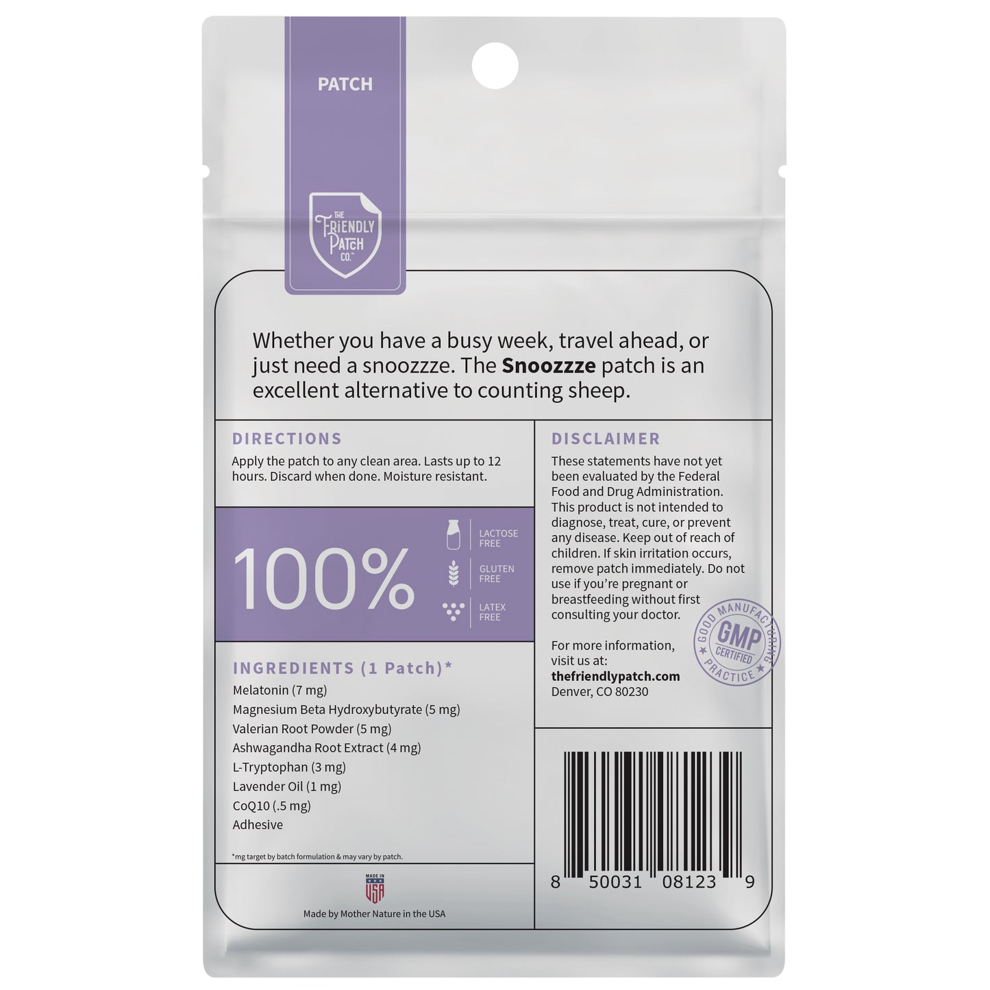 Snooze Patches, Snooze with Melatonin, Ashwagandha, and Valerian