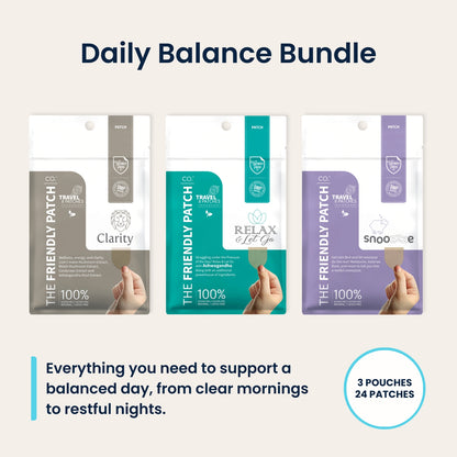 Daily Balance - Relax Let go Stress, Clarity Energy & Snooze Sleep Patches