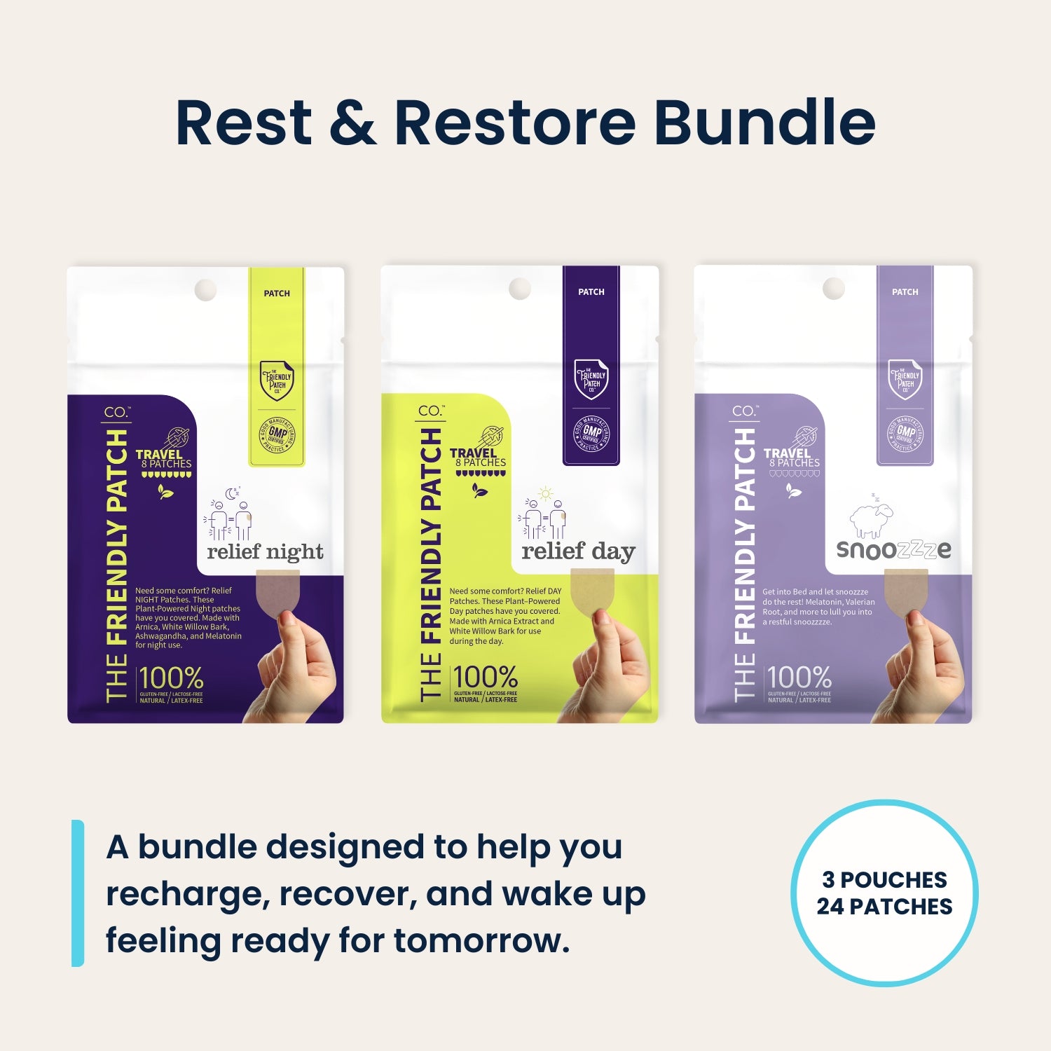Rest & Restore - Pain Relief Night, Pain Relief Day, Snooze Sleep Patch