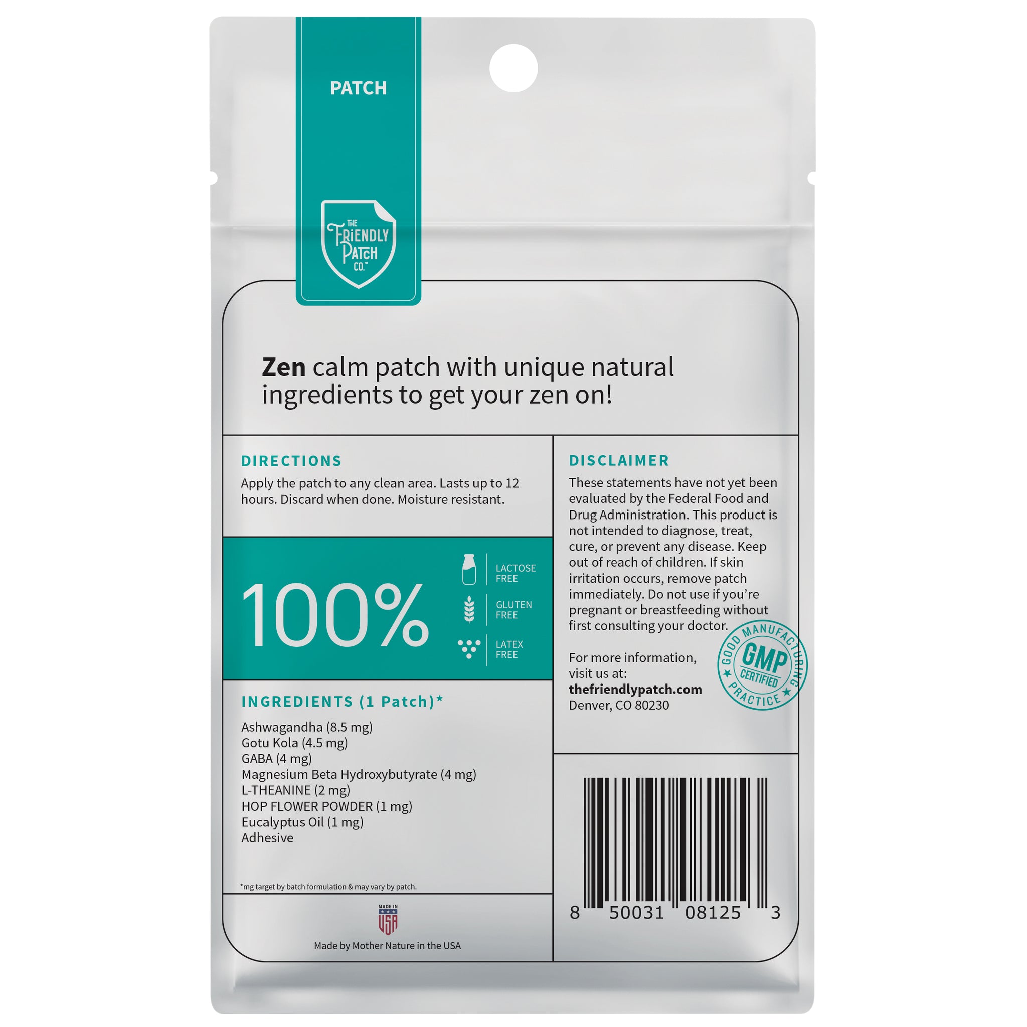 Zen Patch stress relief Zen Patches Ashwagandha Calming and Relaxation